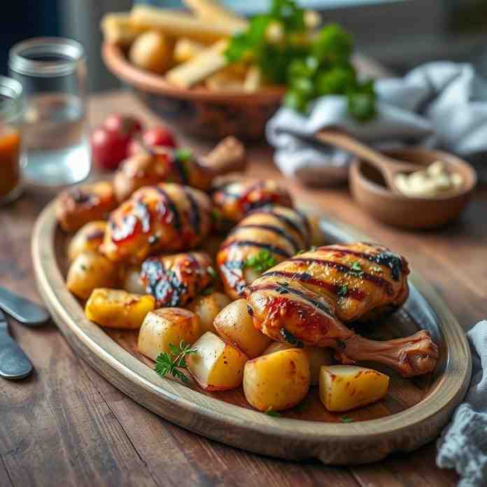 Poulet Bicyclette - Grilled Chicken & Potatoes Recipe